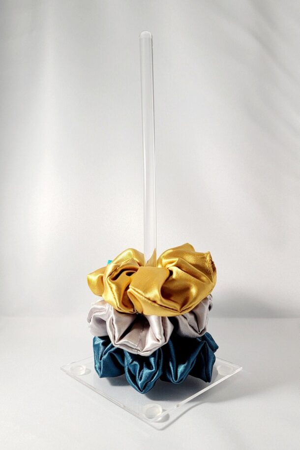FANASSYY Acrylic Scrunchies and Headband Holder Stand – Clear Hair Clip & Hair Bow Organizer Display for Girls and Women – Hanging Storage for Bedroom, Bathroom, or Vanity
