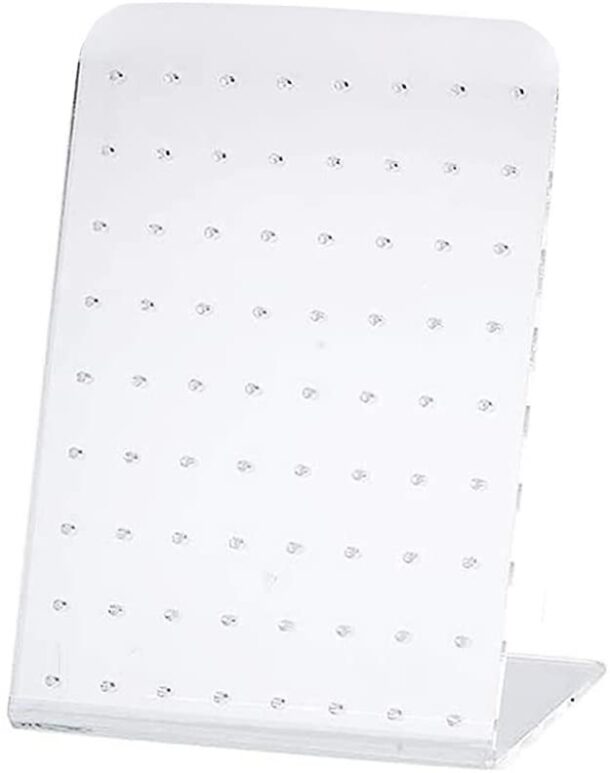 FANASSYY 72 Holes Earrings Ear Studs Jewellery Show Acrylic Display Rack Stand Organizer Holder Showcase Clear Acrylic Earrings Holder Studs (Pack of 1)