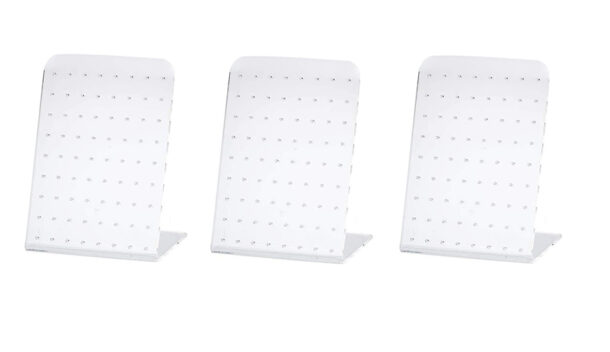FANASSYY 72 Holes Earrings Ear Studs Jewellery Show Acrylic Display Rack Stand Organizer Holder Showcase Clear Acrylic Earrings Holder Studs (Pack of 3)