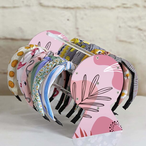 FANASSYY Headband Holder Organizer Acrylic Headband Storage Hairband Stand Hair Accessories Organizer Headband Display for Girls Woman Headband (Abstract, Design- 1)