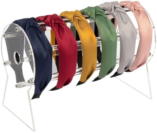 FANASSYY Acrylic Hair Hoop Display Stand Hairband Rack Holder Headband Holder and Organizer Headband Holder,Hairband Display Stand, Clear Jewelry Organizer for Girl Women Gifts (Design-1)