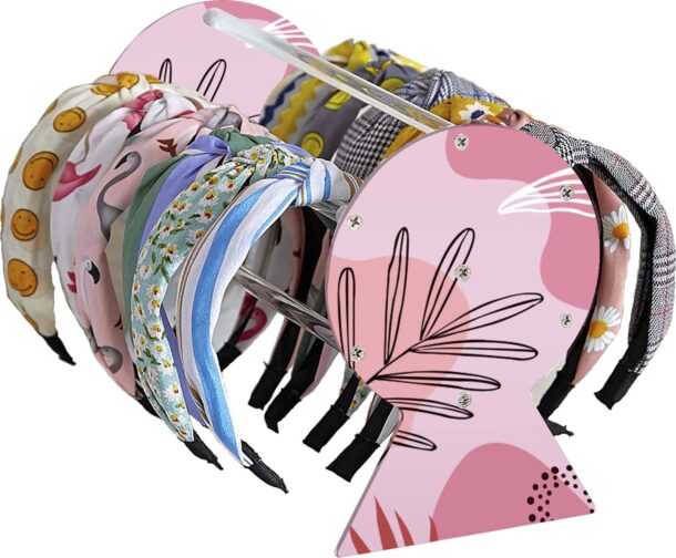 FANASSYY Headband Holder Organizer Acrylic Headband Storage Hairband Stand Hair Accessories Organizer Headband Display for Girls Woman Headband (Abstract, Design- 1)