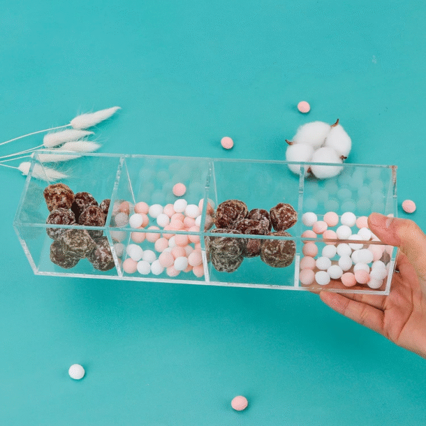 FANASSYY Bathroom Drawer Organizer – Makeup Brush Organizer for Dresser, Vanity, and Makeup Storage, Clear Acrylic Storage Stationery Organizer with 4 Long Compartments, Pen Holder, and Pencil Holder