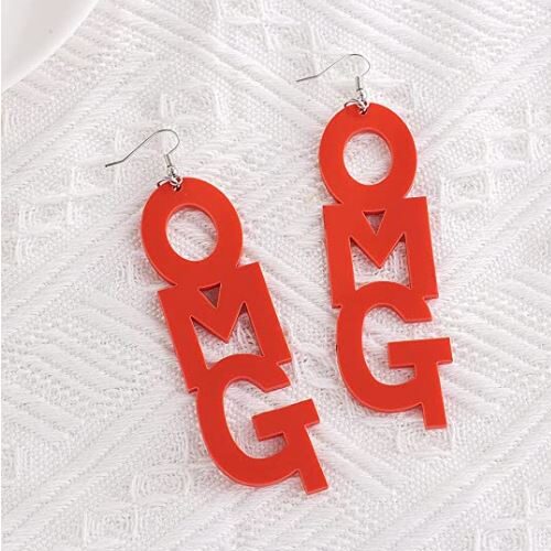 Fanassyy Acrylic Letter Earrings for Women Girls Fashion Omg Words Punk Style Lightweight Letters Dangle Drop Earrings Hook | Gifts for Women and Girl's | Casual Look | Traditional