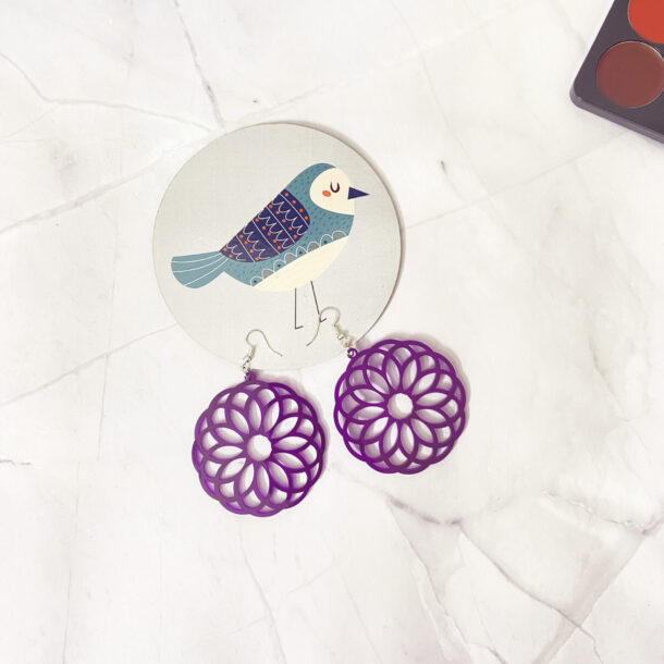 Fanassyy Acrylic Flower Earrings for Women | Mandala Style Flower | Gifts for Women and Girl's | Casual Look | Traditional