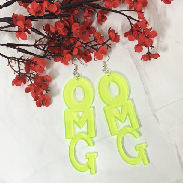 Fanassyy Acrylic Letter Earrings for Women Girls Fashion Omg Words Punk Style Lightweight Letters Dangle Drop Earrings Hook | Gifts for Women and Girl's | Casual Look | Traditional