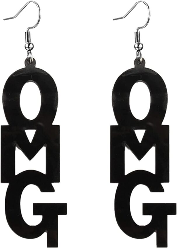 Fanassyy Acrylic Letter Earrings for Women Girls Fashion Omg Words Punk Style Lightweight Letters Dangle Drop Earrings Hook | Gifts for Women and Girl's | Casual Look | Traditional