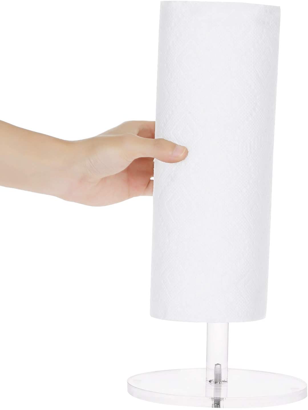 Fanassyy Clear Paper Towel Holder, Countertop Paper Towels Roll Acrylic Dispenser Stand, Kitchen Bathroom Organization Accessories - Image 4