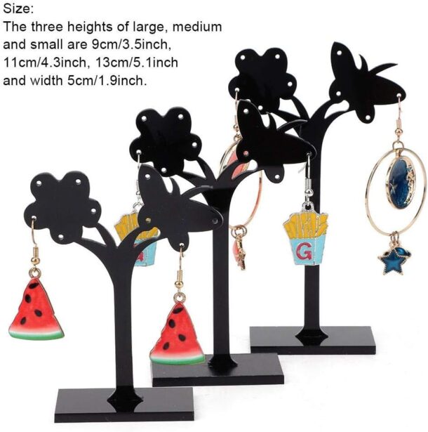 FANASSYY Acrylic Jewelry Organizer Display Stand Jewelry Stand Jewelry Stand Display Holder Jewelry Stand Detachable Storage Rack for Selling Earrings Storage, Jewelry Props Show (BLACK)