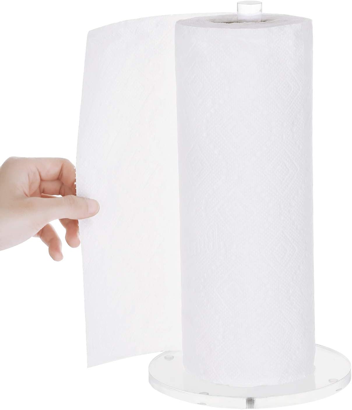 Fanassyy Clear Paper Towel Holder, Countertop Paper Towels Roll Acrylic Dispenser Stand, Kitchen Bathroom Organization Accessories - Image 3