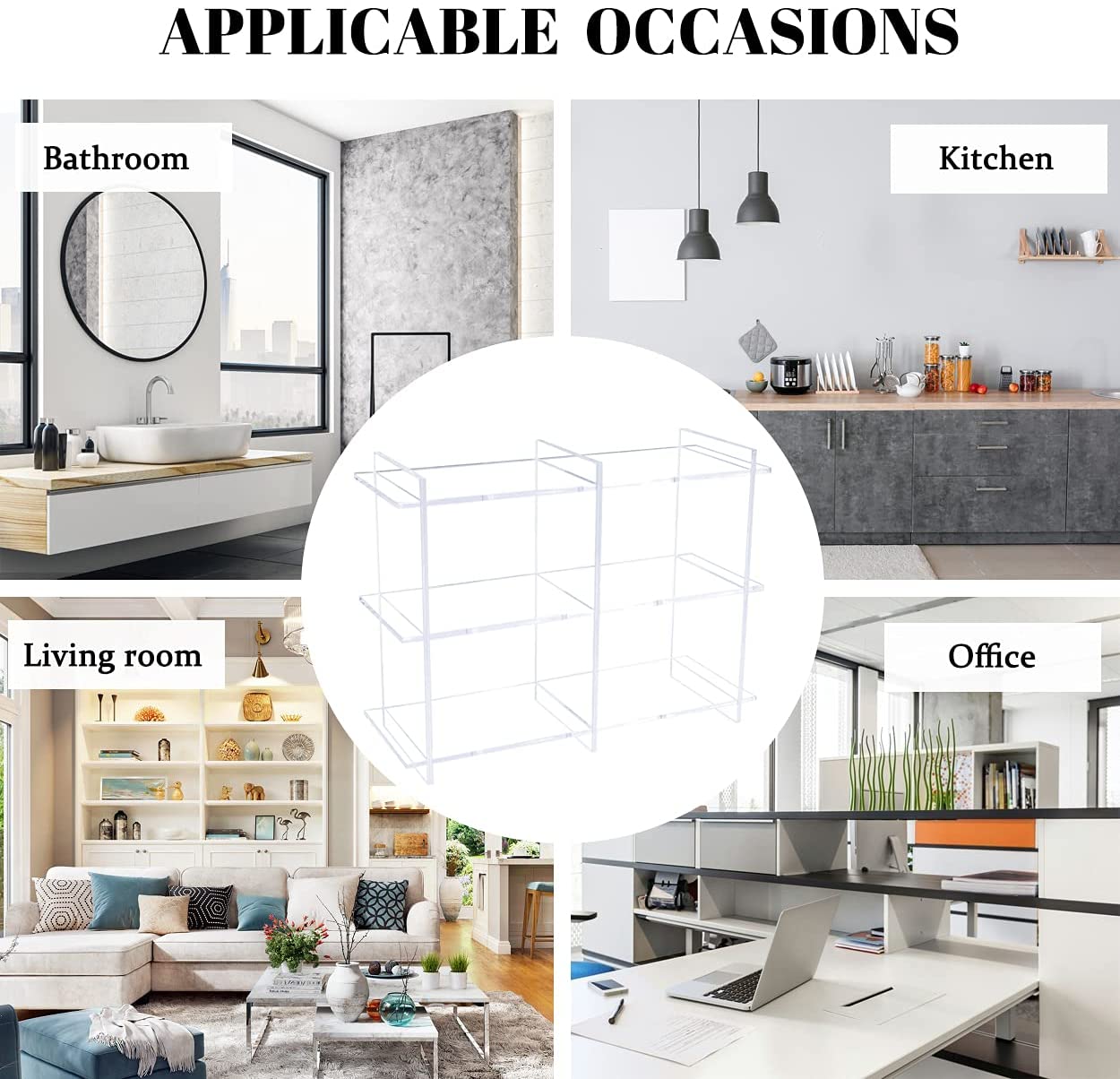 Fanassyy 3-Tier Acrylic Tabletop Display Storage for Toy, Makeup, Perfume, Spice Rack Bathroom Organizer Countertop Storage Cosmetic and Perfume Storage for Bathroom Bedroom Dressing Table - Image 9