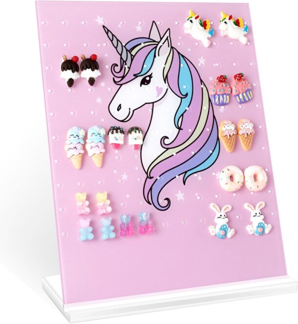 FANASSYY Earring Holder Stand, 120 Holes Acrylic Earrings Organizer Jewelry Rack Display Jewelry Organizer for Women Girls