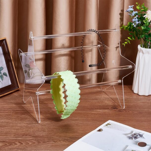 FANASSYY Acrylic Head band Holder, Clear Headband Organizer, Acrylic Hair Hoop Display Stand, Hairband Rack Holder, Headband Storage Holder for Women and Girls