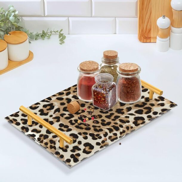 FANASSYY Decorative Vanity Tray Bathroom Acrylic Perfume Tray Handle