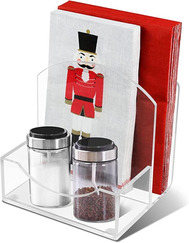 Fanassyy Acrylic Napkin Holder, Upright Clear Napkin Holders (Design-2_fa0111)