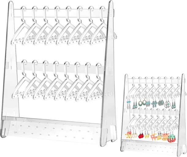 Click to see full view        FANASSYY Acrylic Rack Jewelry Stand Organizer jewellery Display Stand for Girls Women Ear Stud jewellery Hangers Holder Organizer Jewelry Stand Earring Display Stand for Women Ear Stud