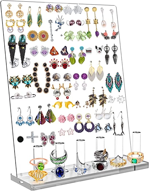 Click to see full view       3+ FANASSYY Earring Display Earring Holder Stands Clear Stud Earrings Organizer for Hanging Earrings Jewelry Organizer Girls Women