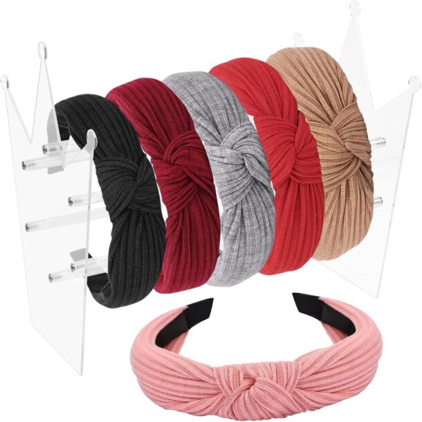 FANASSYY Headband Holder Clear Headband Organizer Acrylic Hair Hoop Display Stand Hairband Rack Holder Headband Storage Holder for Women and Girls Hair Accessories Organizer