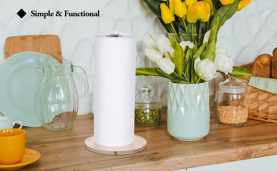 Fanassyy Clear Paper Towel Holder, Countertop Paper Towels Roll Acrylic Dispenser Stand, Kitchen Bathroom Organization Accessories - Image 2