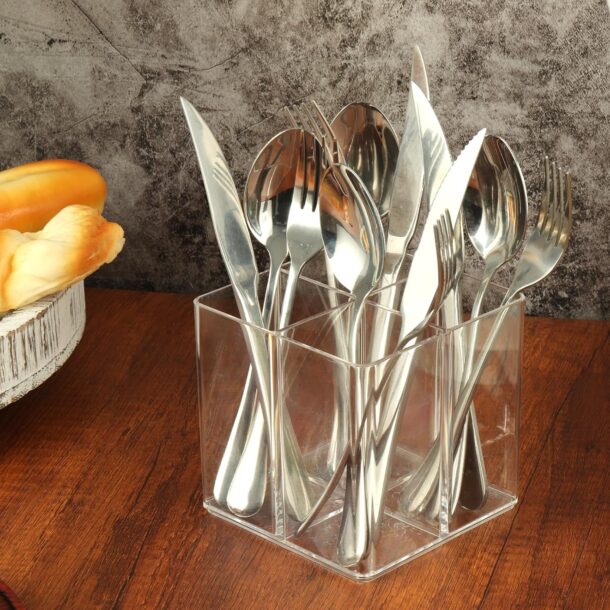 FANASSYY Cutlery Storage Organizer – Plastic Utensil Holder, Silverware Storage Caddy for Kitchen Countertop, Holds Fork, Knife, Spoon, and Tableware Storage Box
