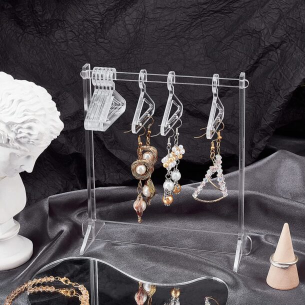 FANASSYY Earring Display Earring Holder Stands Clear Stud Earrings Organizer for Hanging Earrings Jewelry Organizer Girls Women
