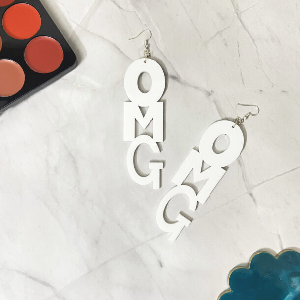 Fanassyy Acrylic Letter Earrings for Women Girls Fashion Omg Words Punk Style Lightweight Letters Dangle Drop Earrings Hook | Gifts for Women and Girl's | Casual Look | Traditional