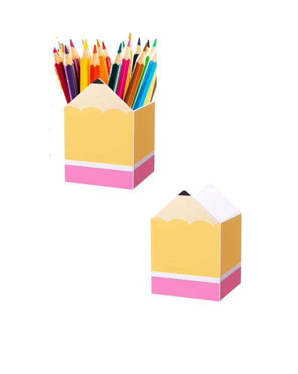 FANASSYY Pencil Shaped Pen Holders – Cute Acrylic Pen Storage Organizer for Desktop, School, Classroom & Office Stationery Pot Bulk (Perfect for Students, Teachers, Gifts)