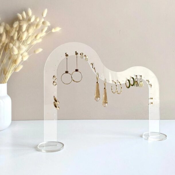 FANASSYY Acrylic earring holder Earring display stand Earring Organizer Clear acrylic jewelry stand Earring stand for photography (5PCS)