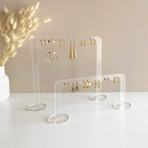 FANASSYY Acrylic earring holder Earring display stand Earring Organizer Clear acrylic jewelry stand Earring stand for photography (3 PCS)